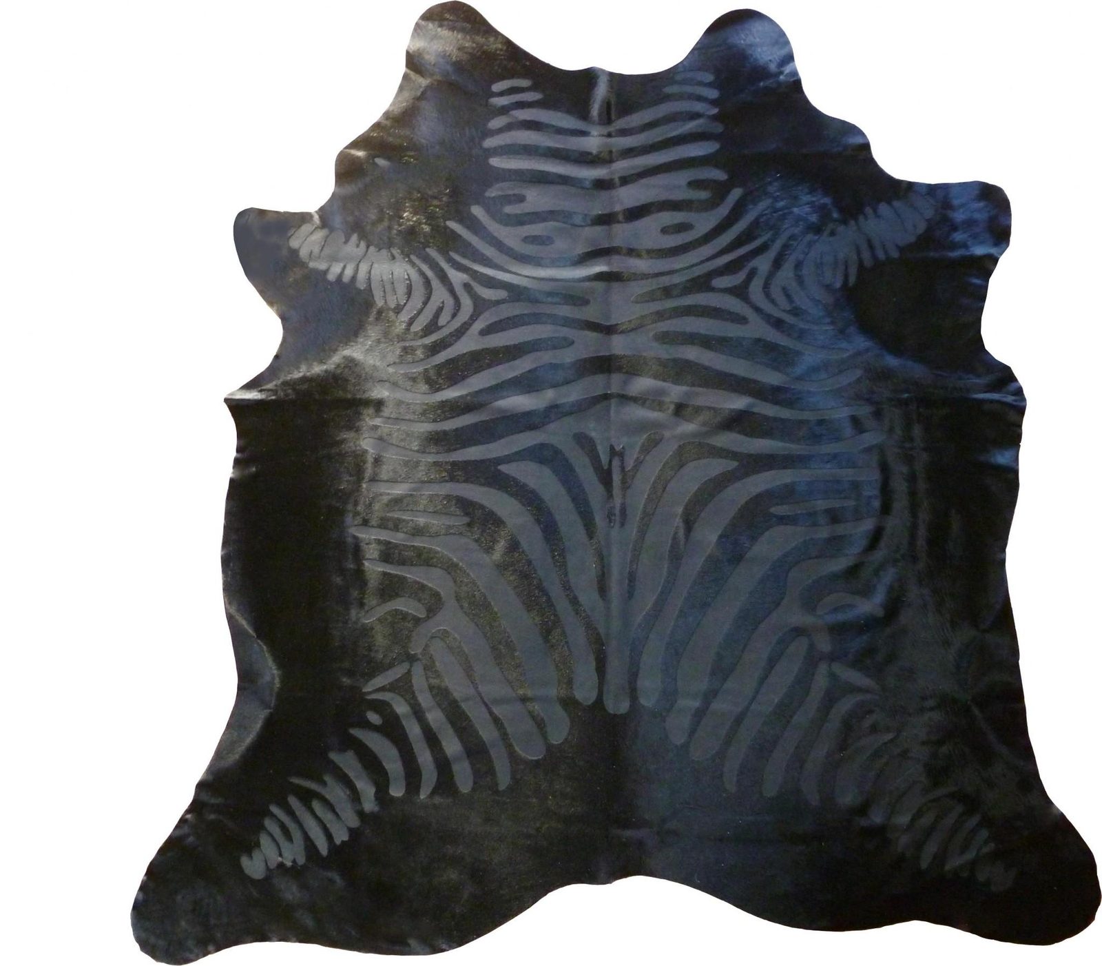 Black Cowhide Handmade Area Rug