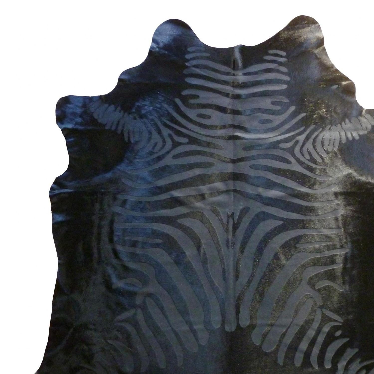 Black Cowhide Handmade Area Rug