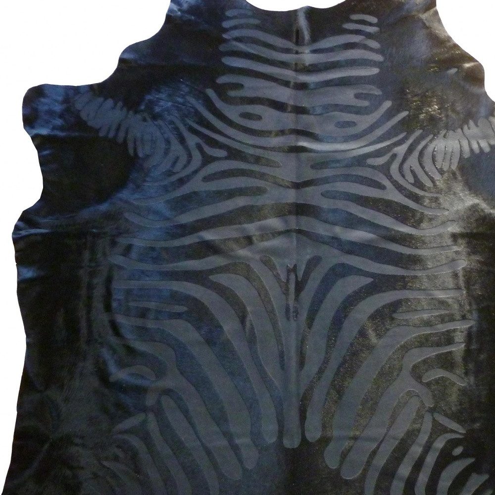 Black Cowhide Handmade Area Rug