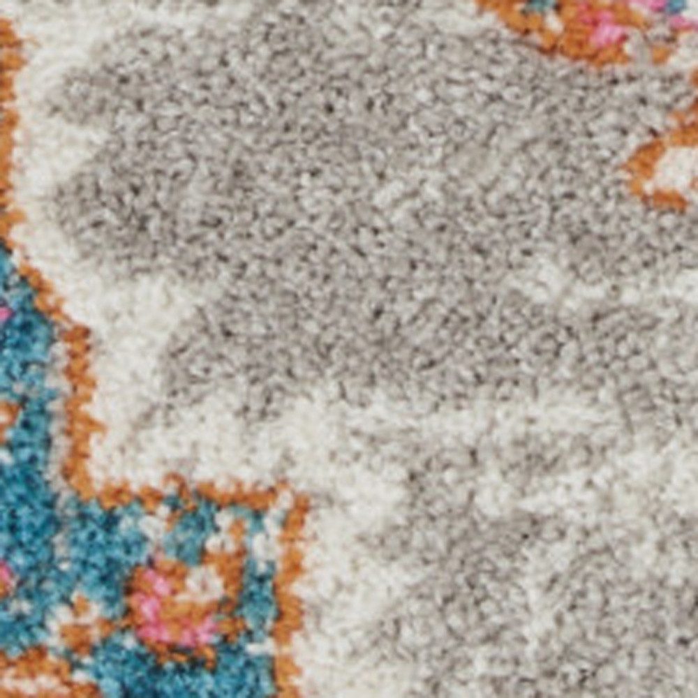 2′ X 3′ Gray Gold Medallion Polypropylene Rectangle Area Rug