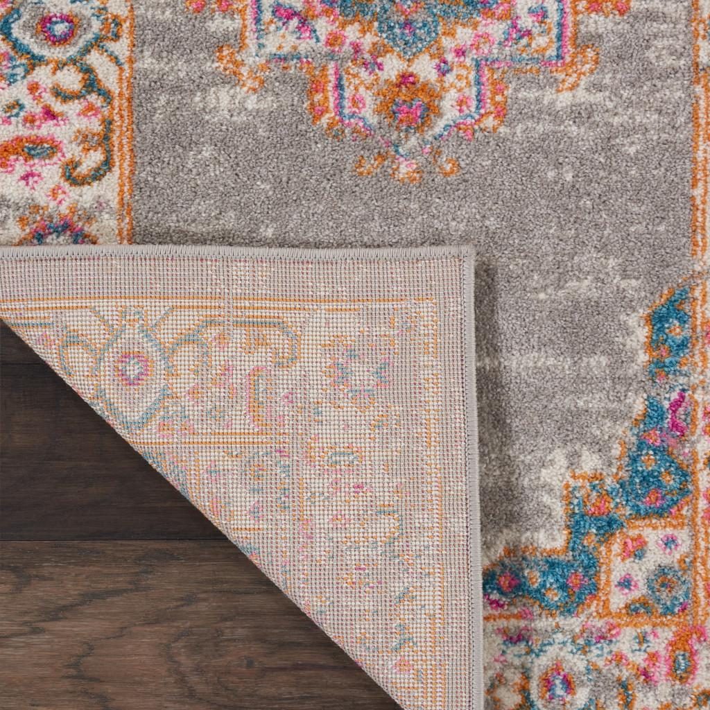 2′ X 3′ Gray Gold Medallion Polypropylene Rectangle Area Rug