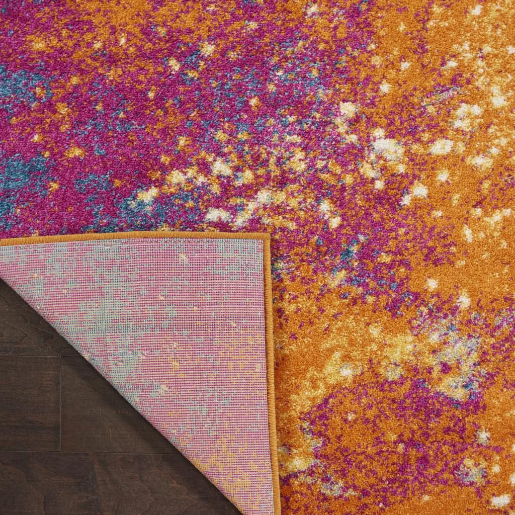4′ X 6′ Blue And Orange Abstract Polypropylene Area Rug