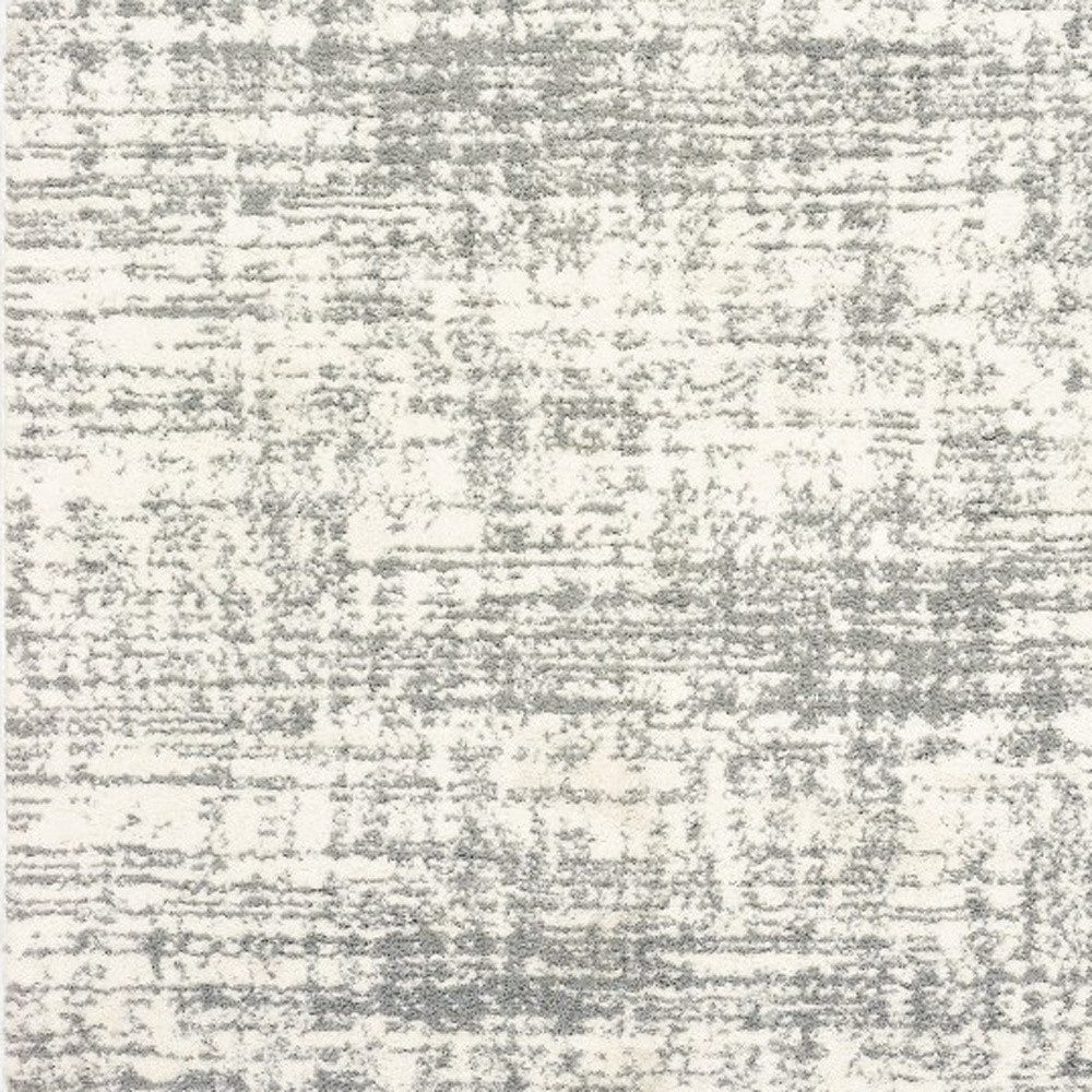 2′ X 3′ Gray and Ivory Shag Area Rug