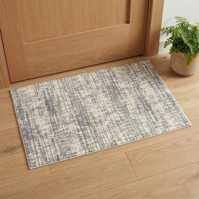 2′ X 3′ Gray and Ivory Shag Area Rug
