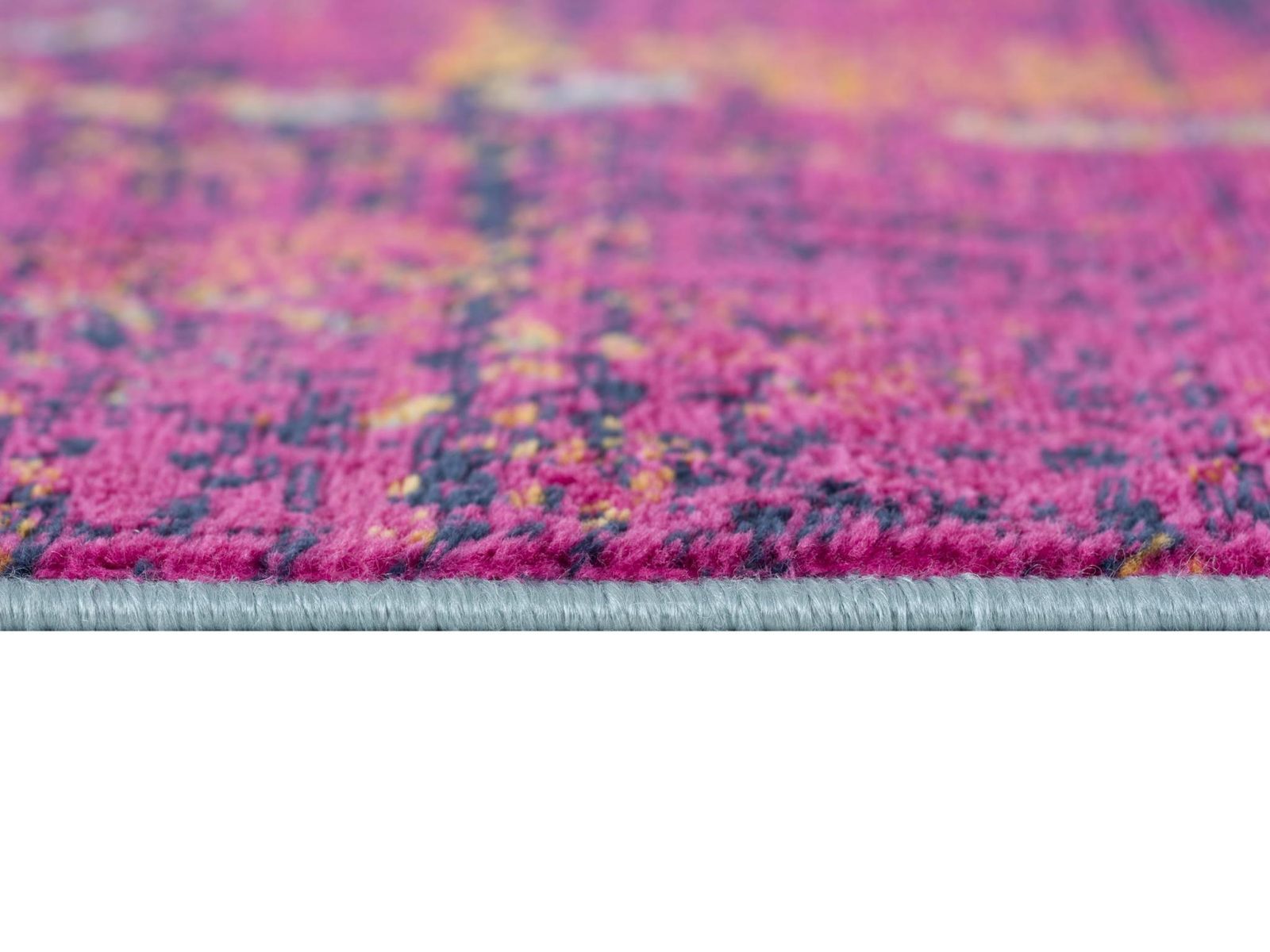 Gray Ivory and Magenta Abstract Polypropylene Area Rug
