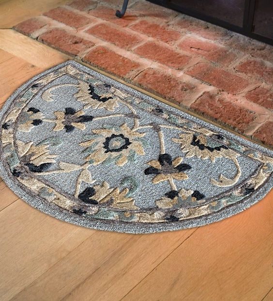Blue and Beige Wool Hand Woven Area Rug