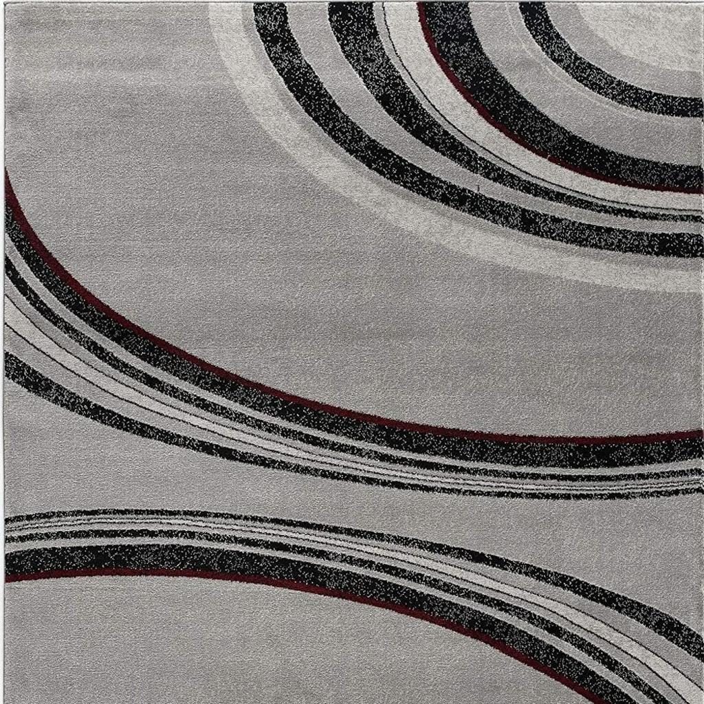 Gray Abstract Dhurrie Polypropylene Rectangle Area Rug