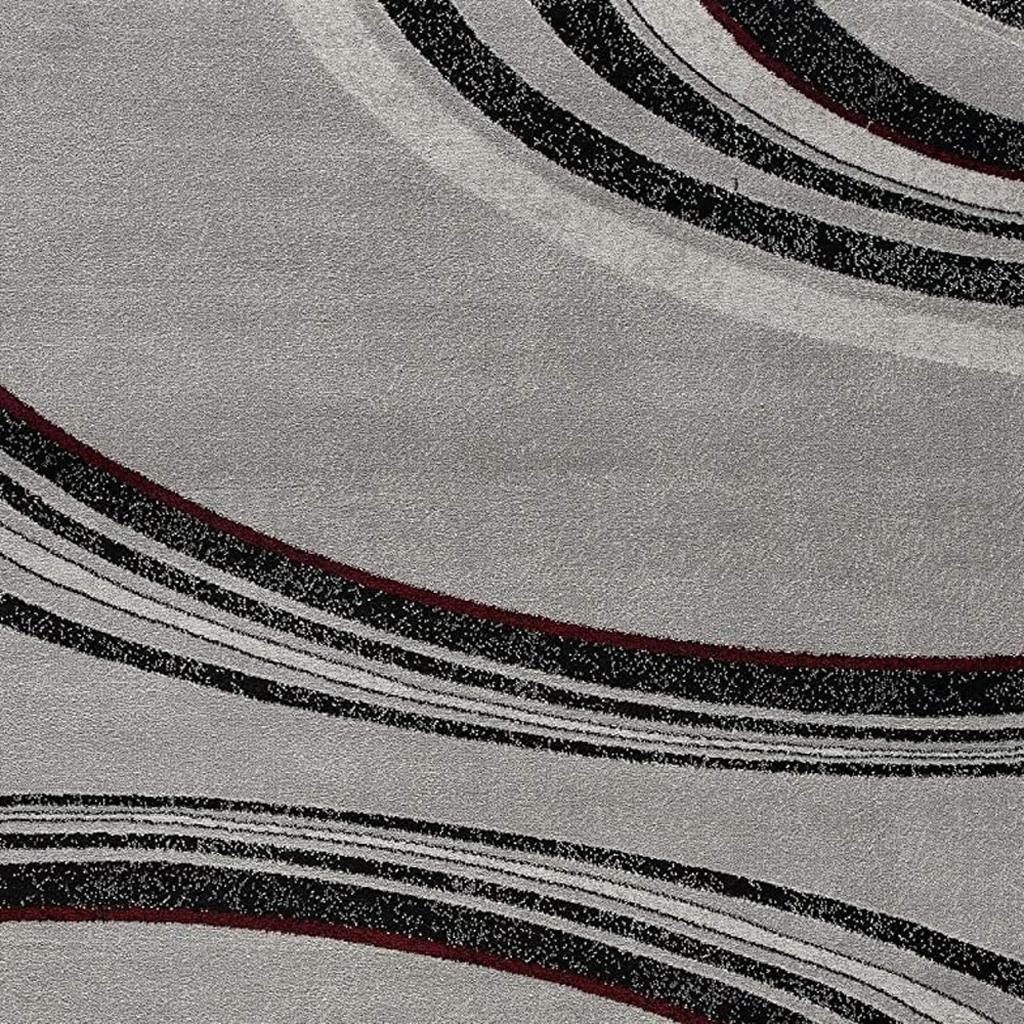 Gray Abstract Dhurrie Polypropylene Rectangle Area Rug