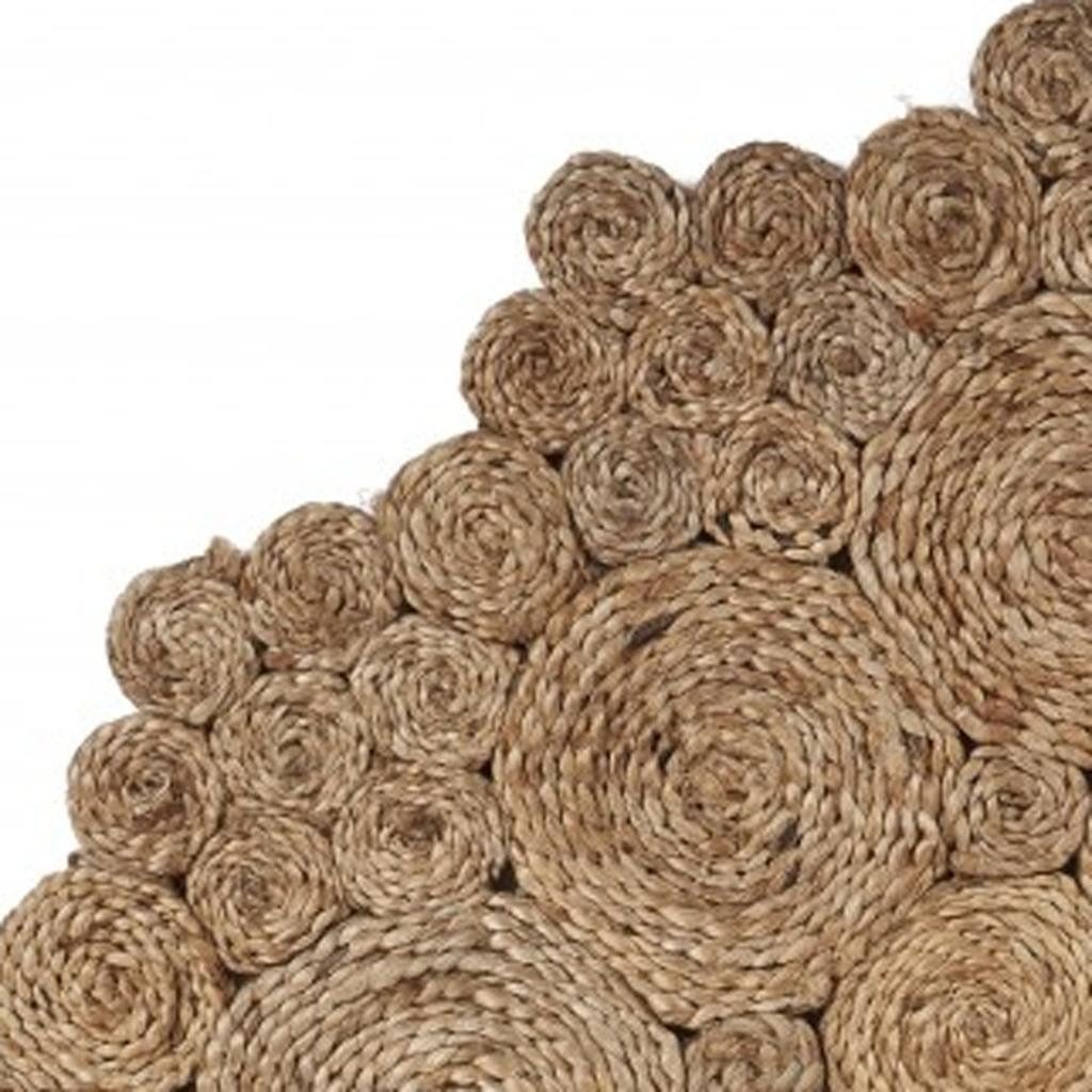 Natural Jute Abstract Geometric Hand Braided Round Area Rug