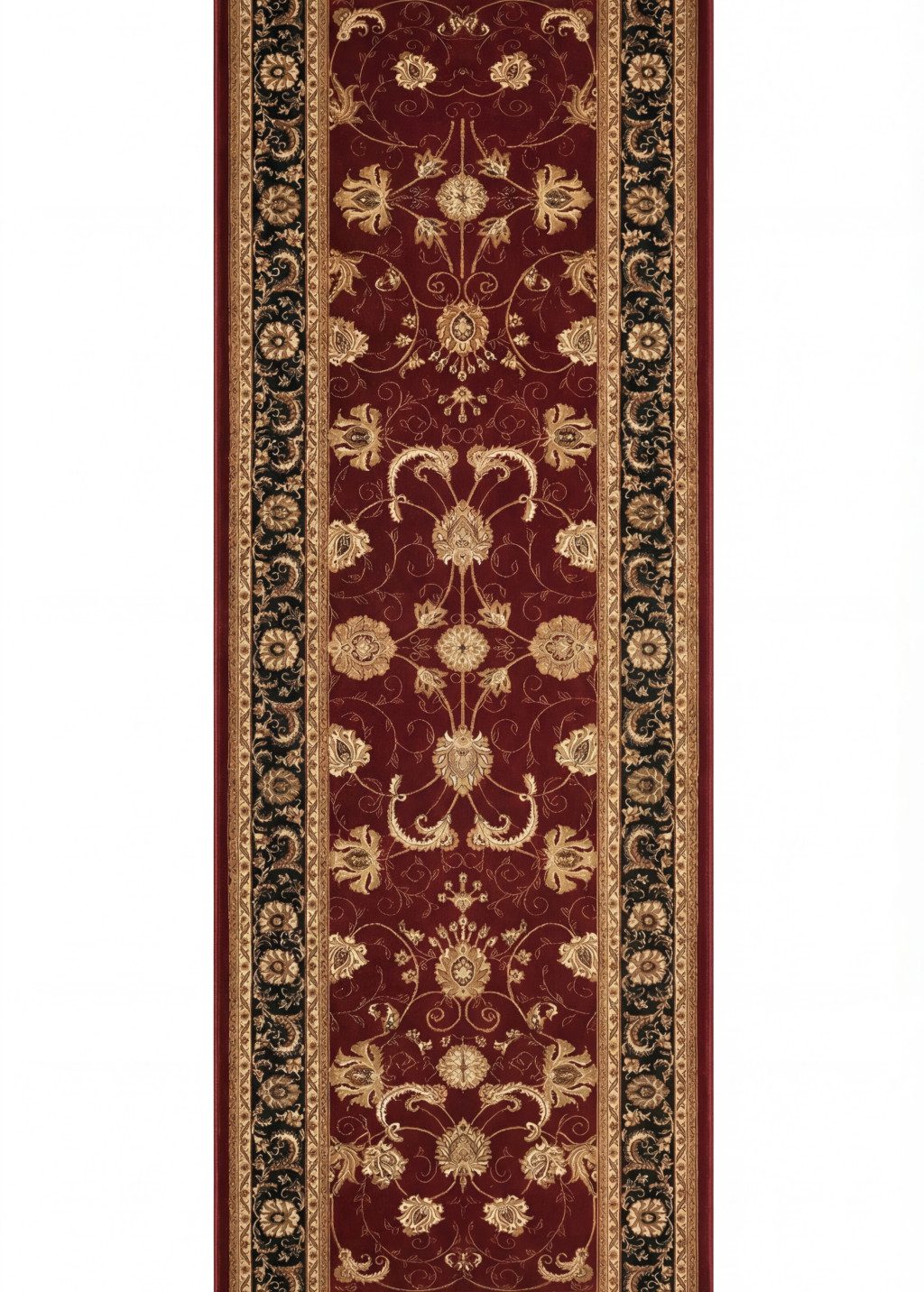 20′ Red and Black Olefin Oriental Runner Rug