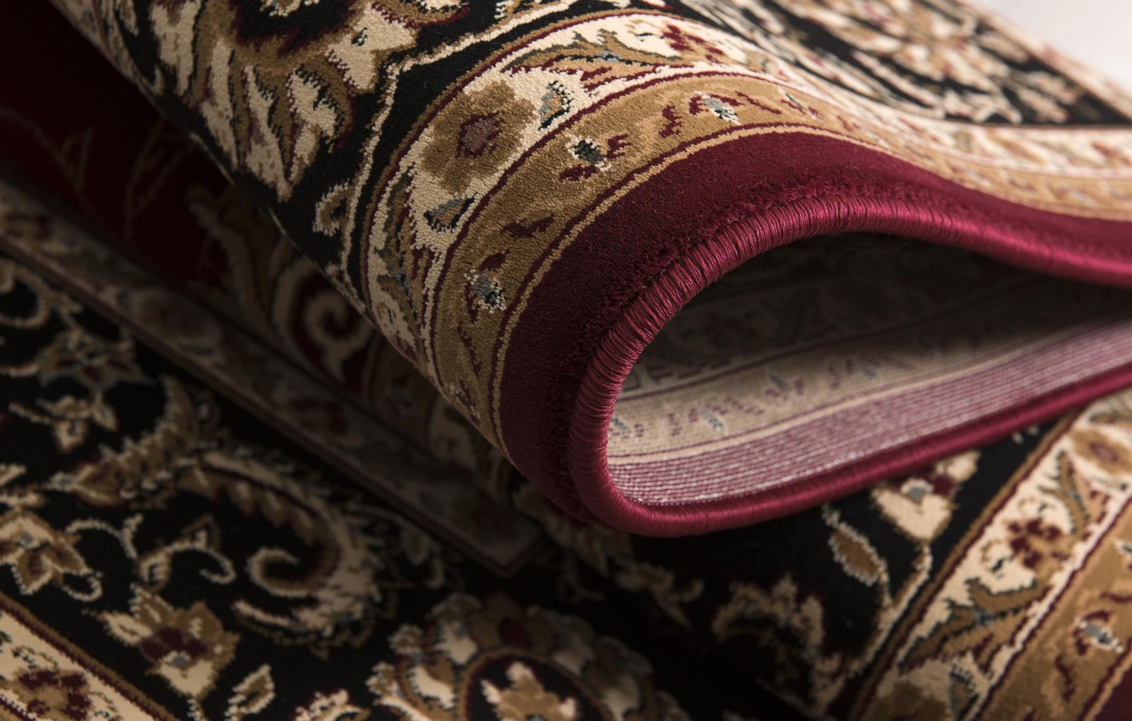 20′ Red and Black Olefin Oriental Runner Rug