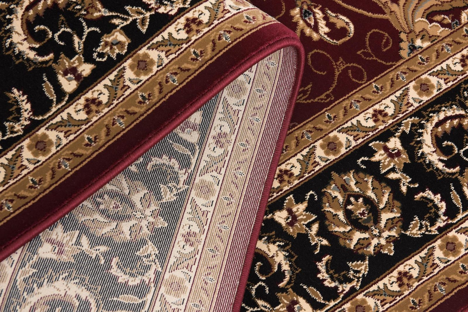 20′ Red and Black Olefin Oriental Runner Rug