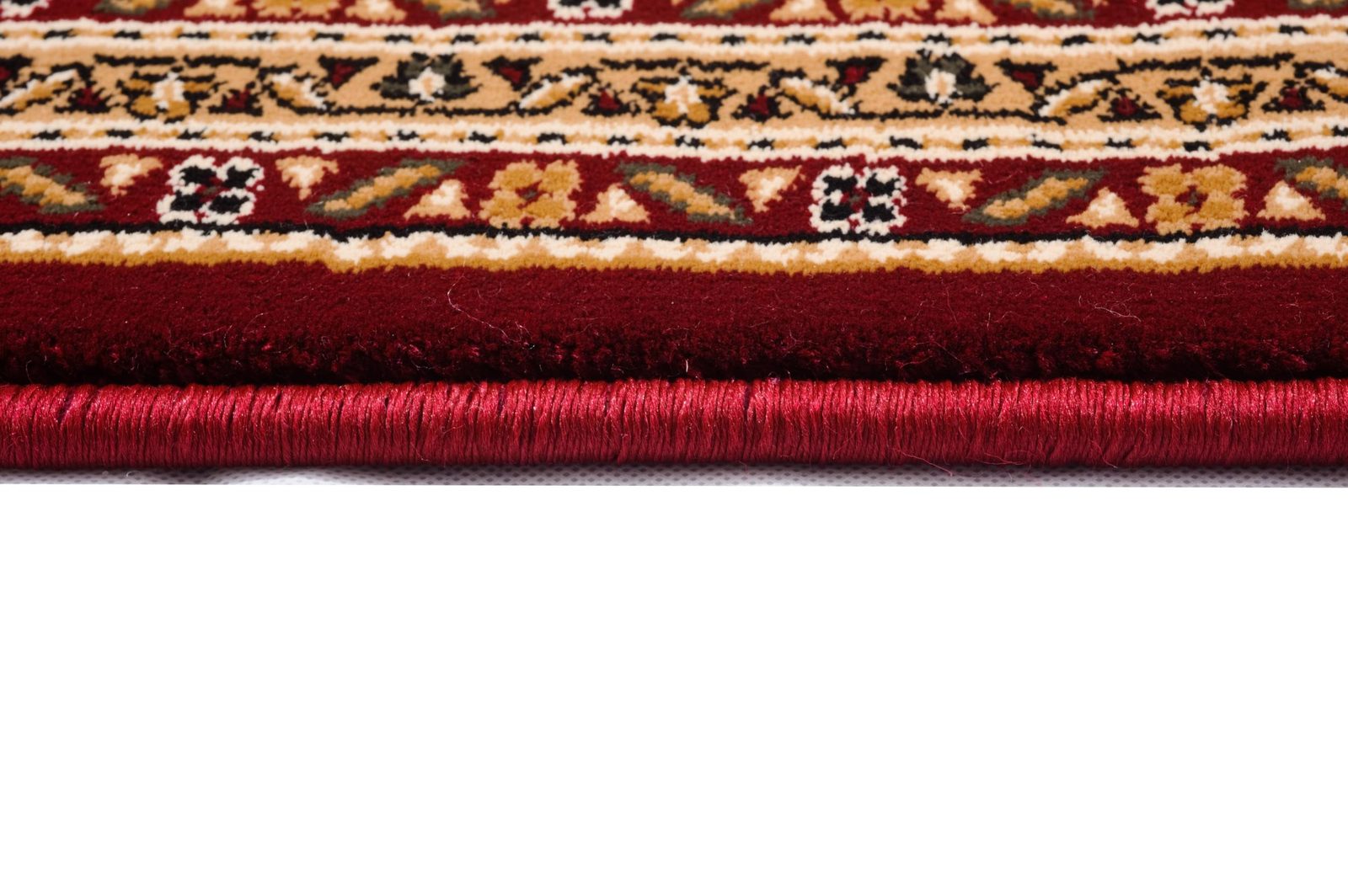 10′ Red and Beige Polypropylene Oriental Runner Rug