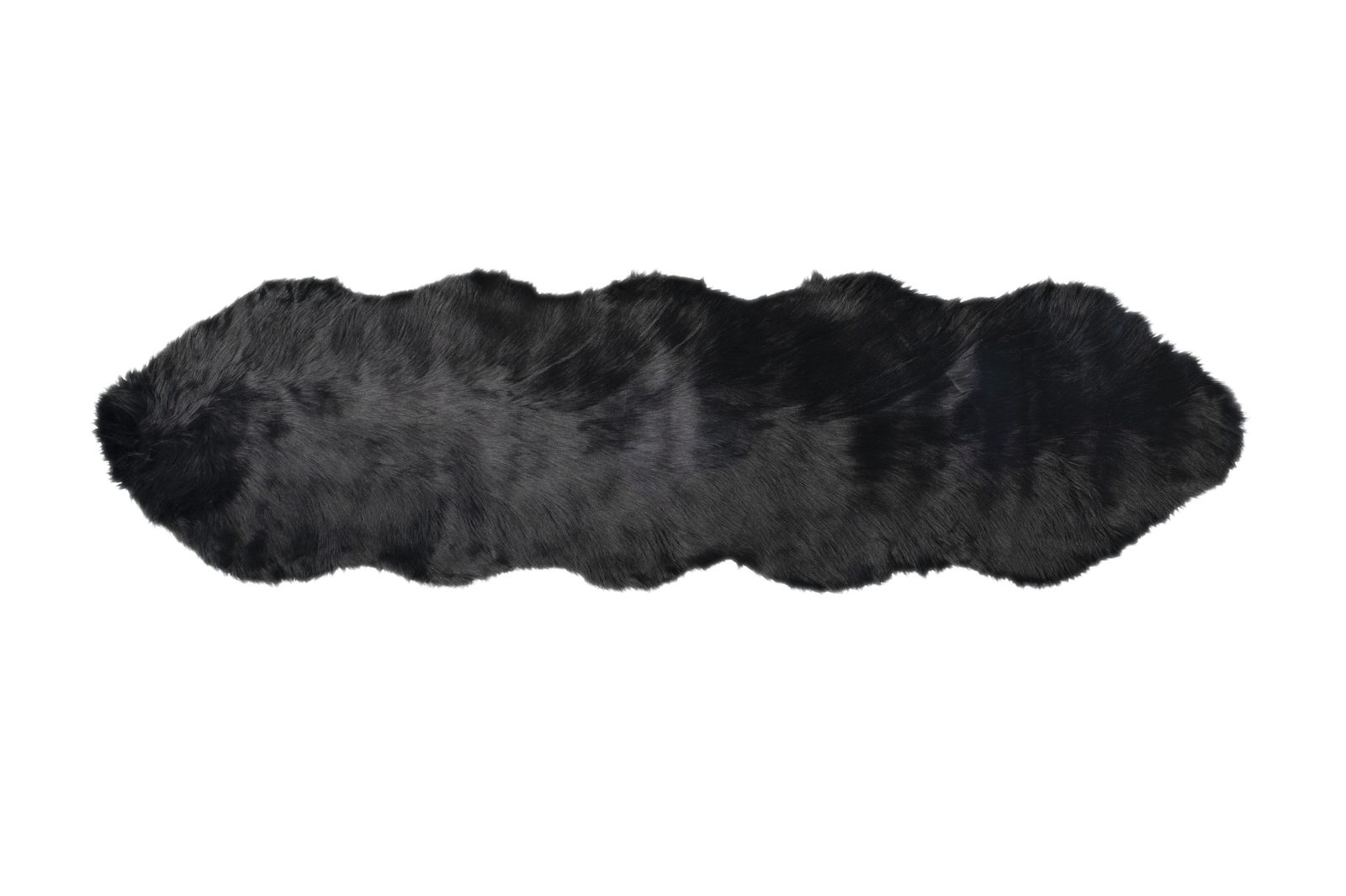 Black Faux Fur Washable Non Skid Area Rug