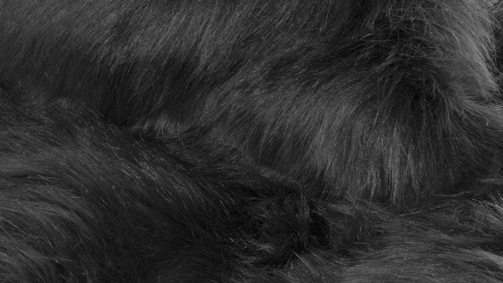 Black Faux Fur Washable Non Skid Area Rug