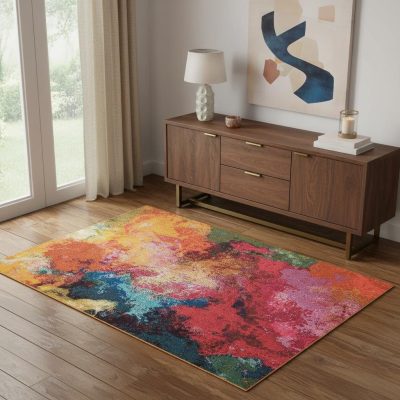 4′ X 6′ Palette Abstract Polypropylene Rectangle Area Rug