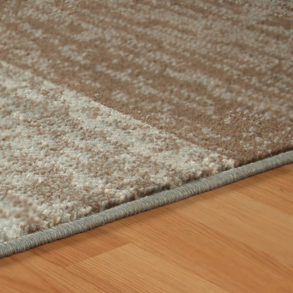Blue and Ivory Patchwork Polypropylene Rectangle Area Rug