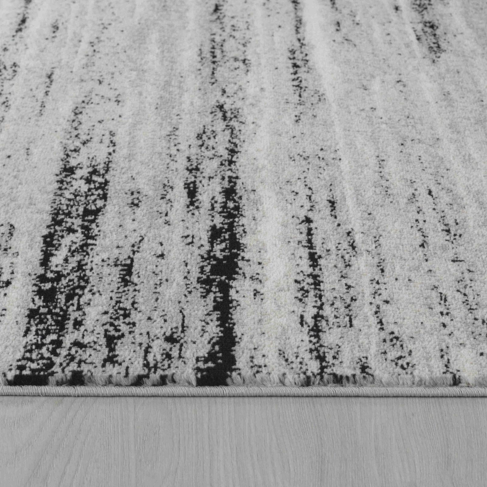 Gray Abstract Polypropylene Rectangle Area Rug