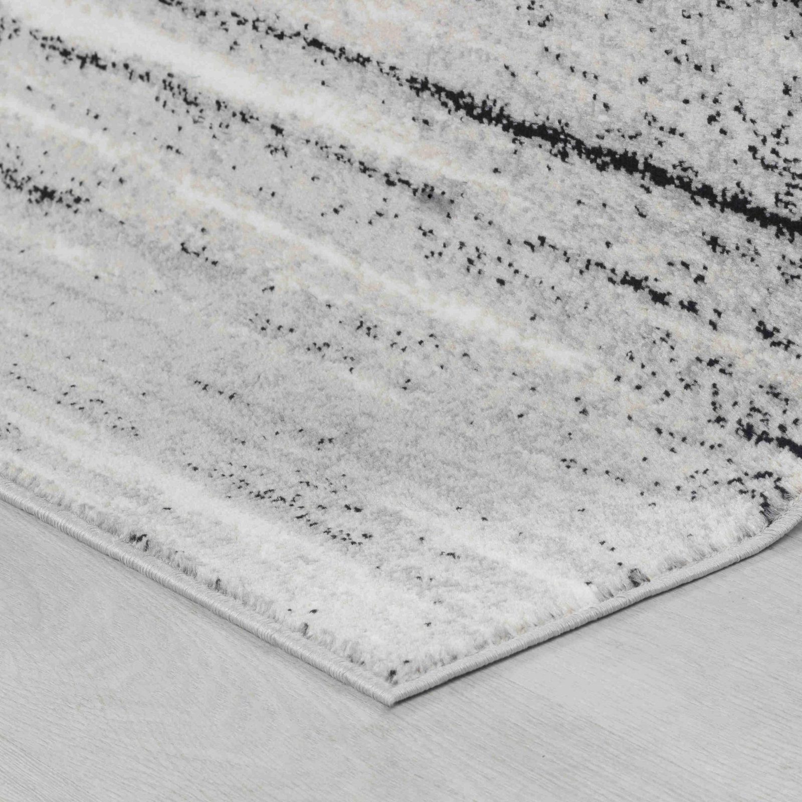 Gray Abstract Polypropylene Rectangle Area Rug