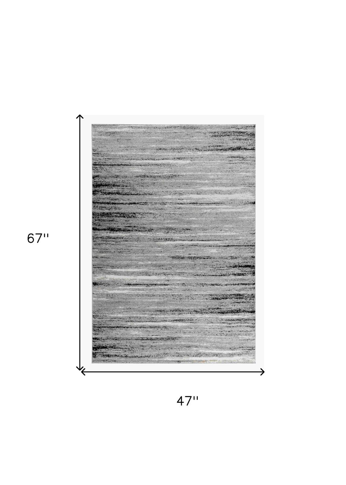 Gray Abstract Polypropylene Rectangle Area Rug