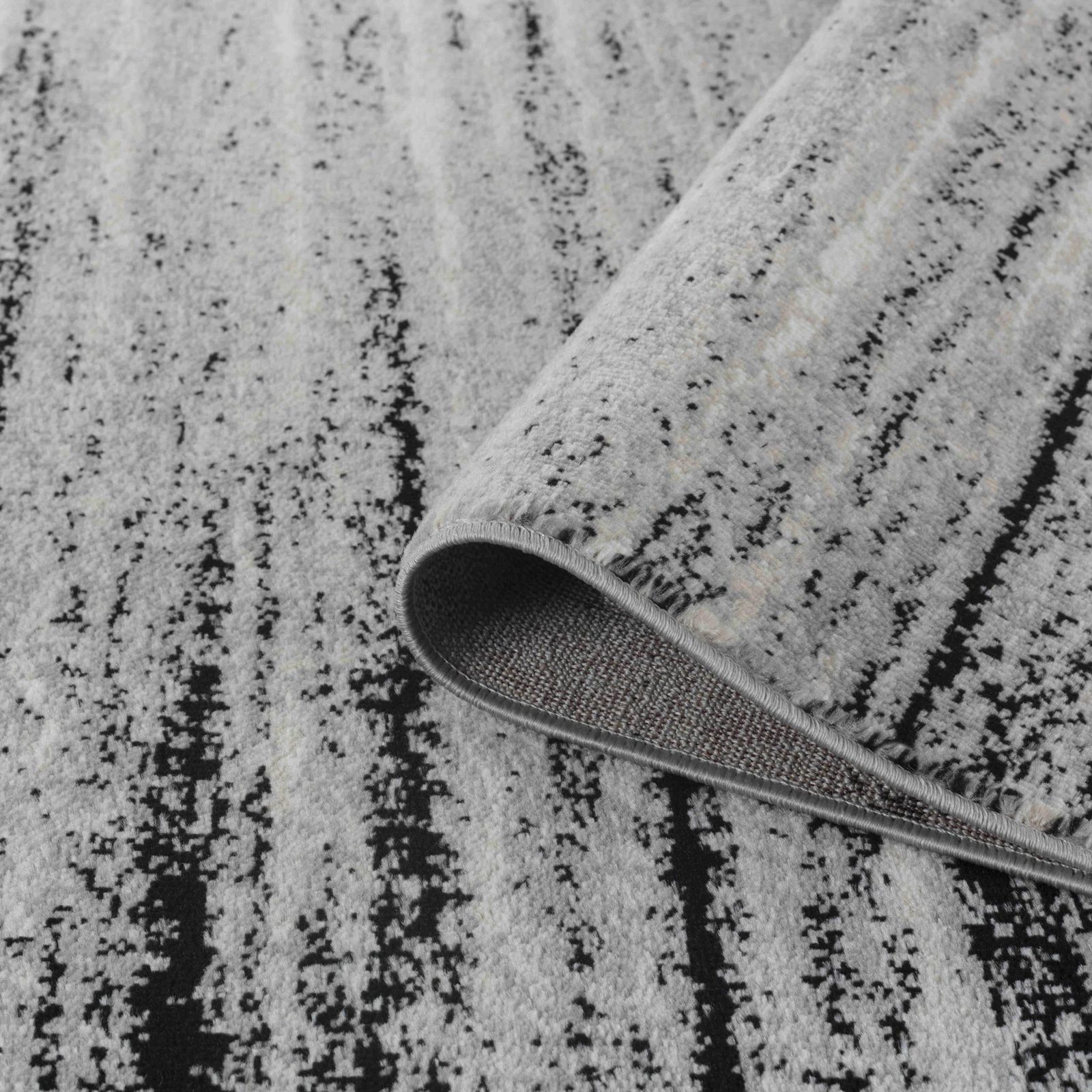 Gray Abstract Polypropylene Rectangle Area Rug