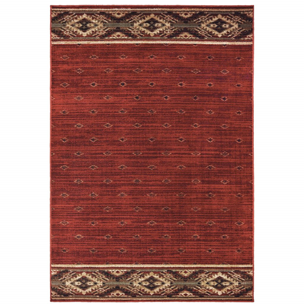 Berry Gold and Ivory Southwestern Polypropylene Rectangle Area Rug