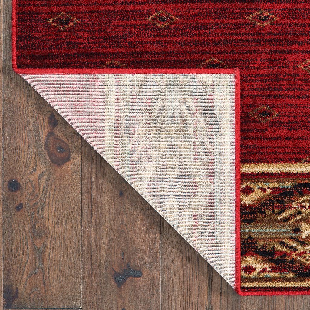 Berry Gold and Ivory Southwestern Polypropylene Rectangle Area Rug