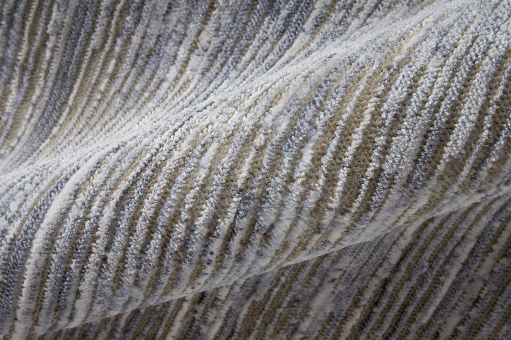 Taupe Silver and Tan Abstract Power Loom Area Rug