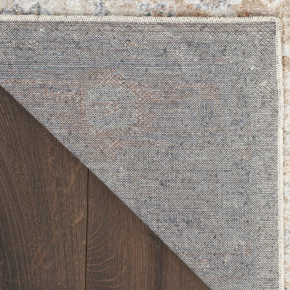 8′ Sage Polyester Washable Oriental Distressed Runner Rug