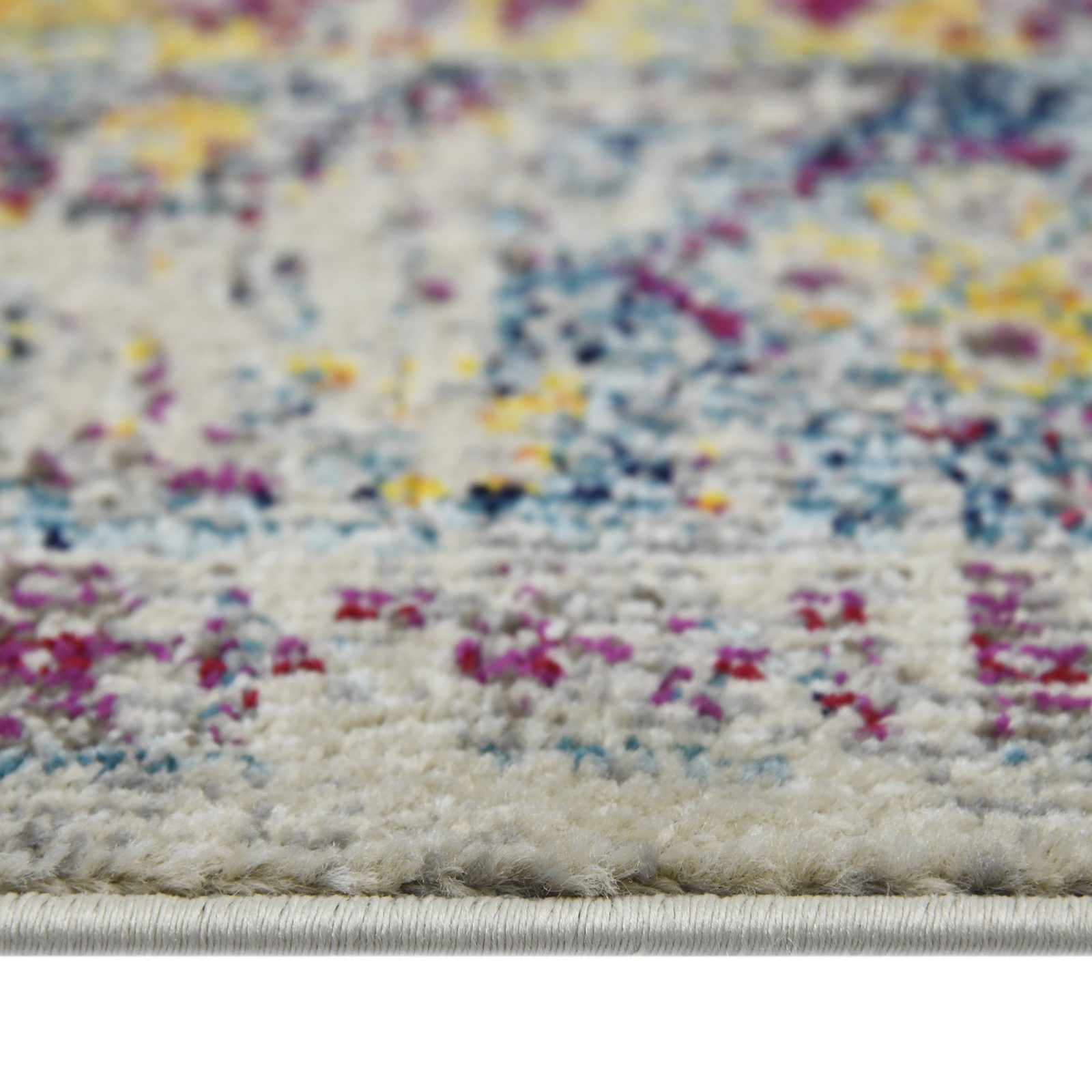 Gray Blue and Purple Polypropylene Rectangle Area Rug