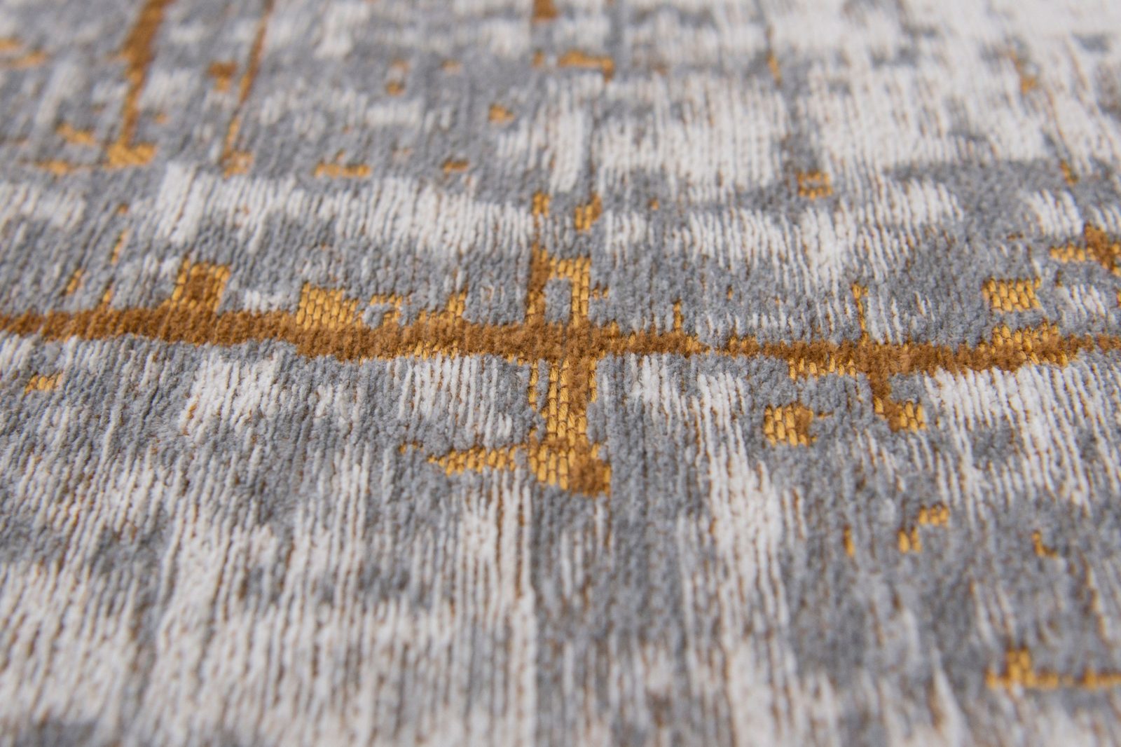 Gray and Gold Abstract Non-Skid PET Area Rug