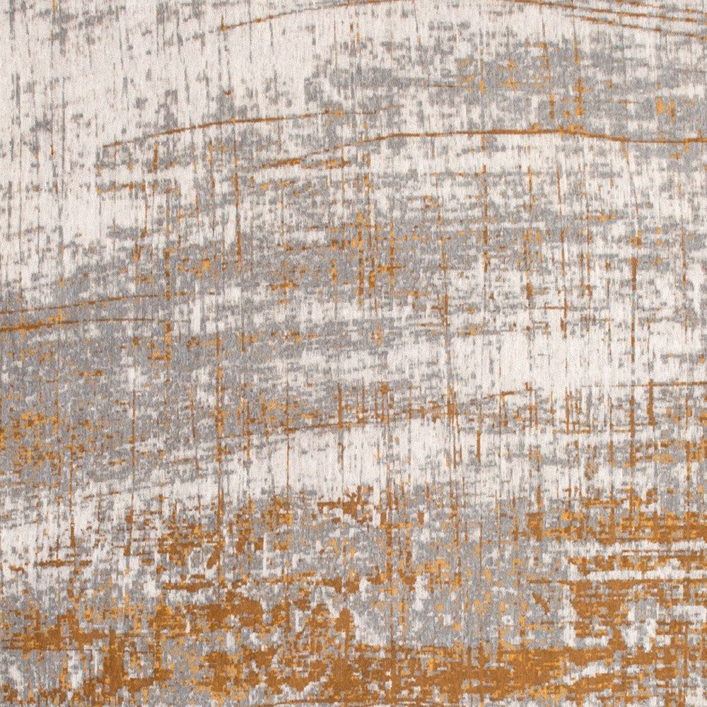 Gray and Gold Abstract Non-Skid PET Area Rug