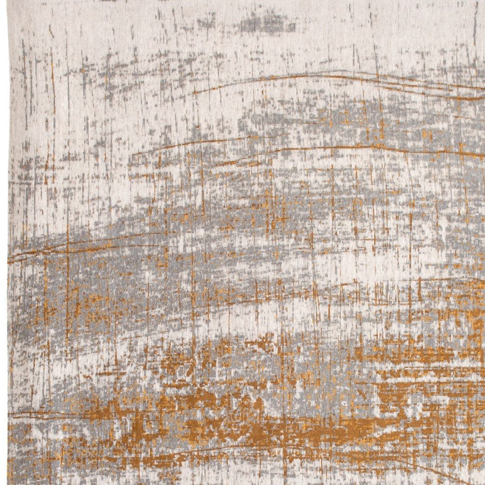 Gray and Gold Abstract Non-Skid PET Area Rug