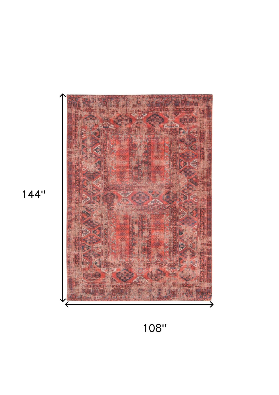 9′ X 13′ Red Oriental Non Skid Area Rug