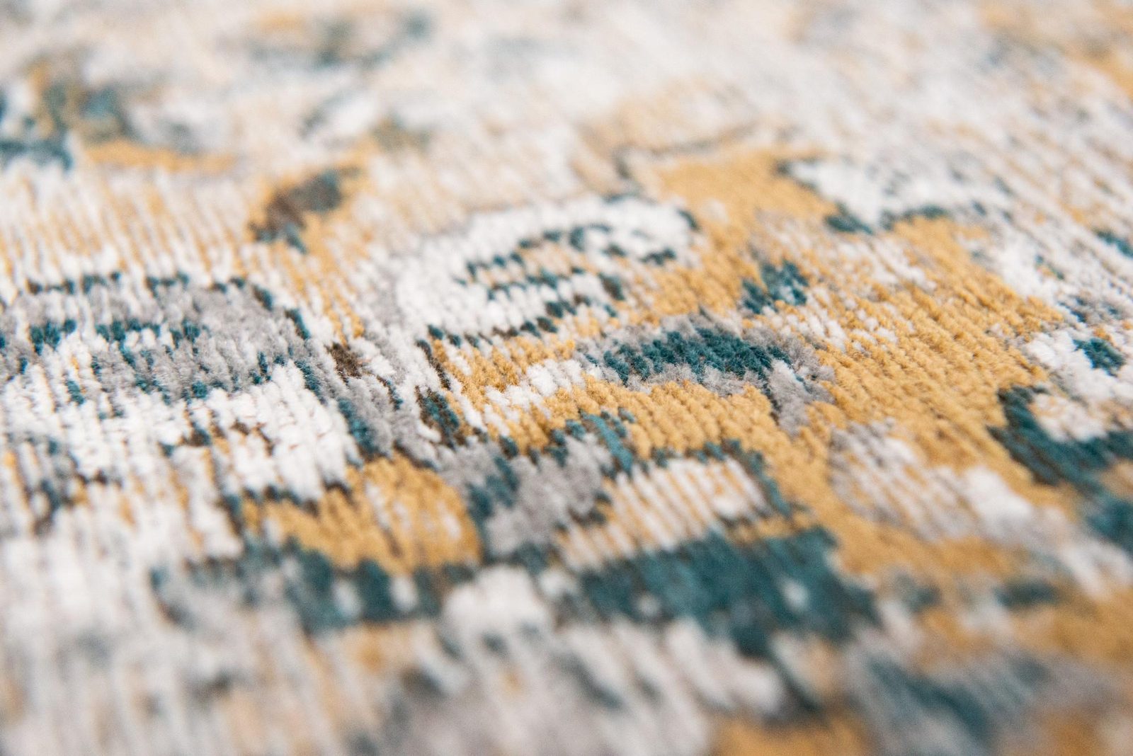 Blue and Green Abstract PET Rectangular Area Rug