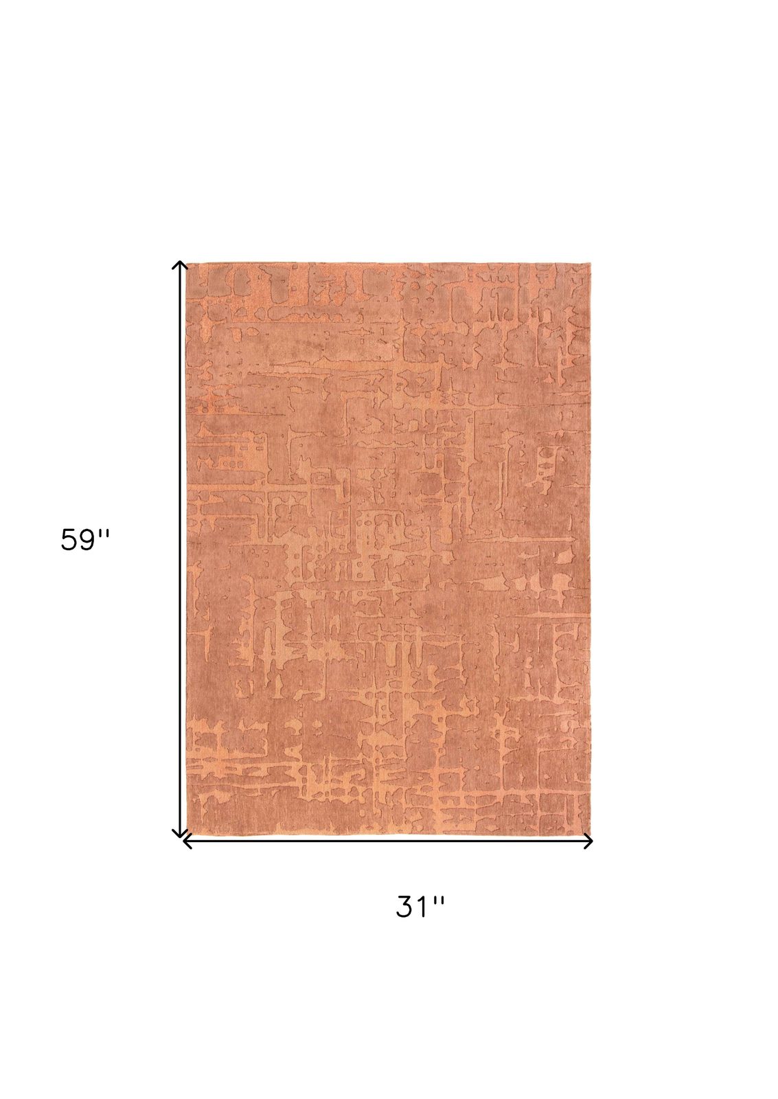 Orange Abstract Non-Skid PET Area Rug