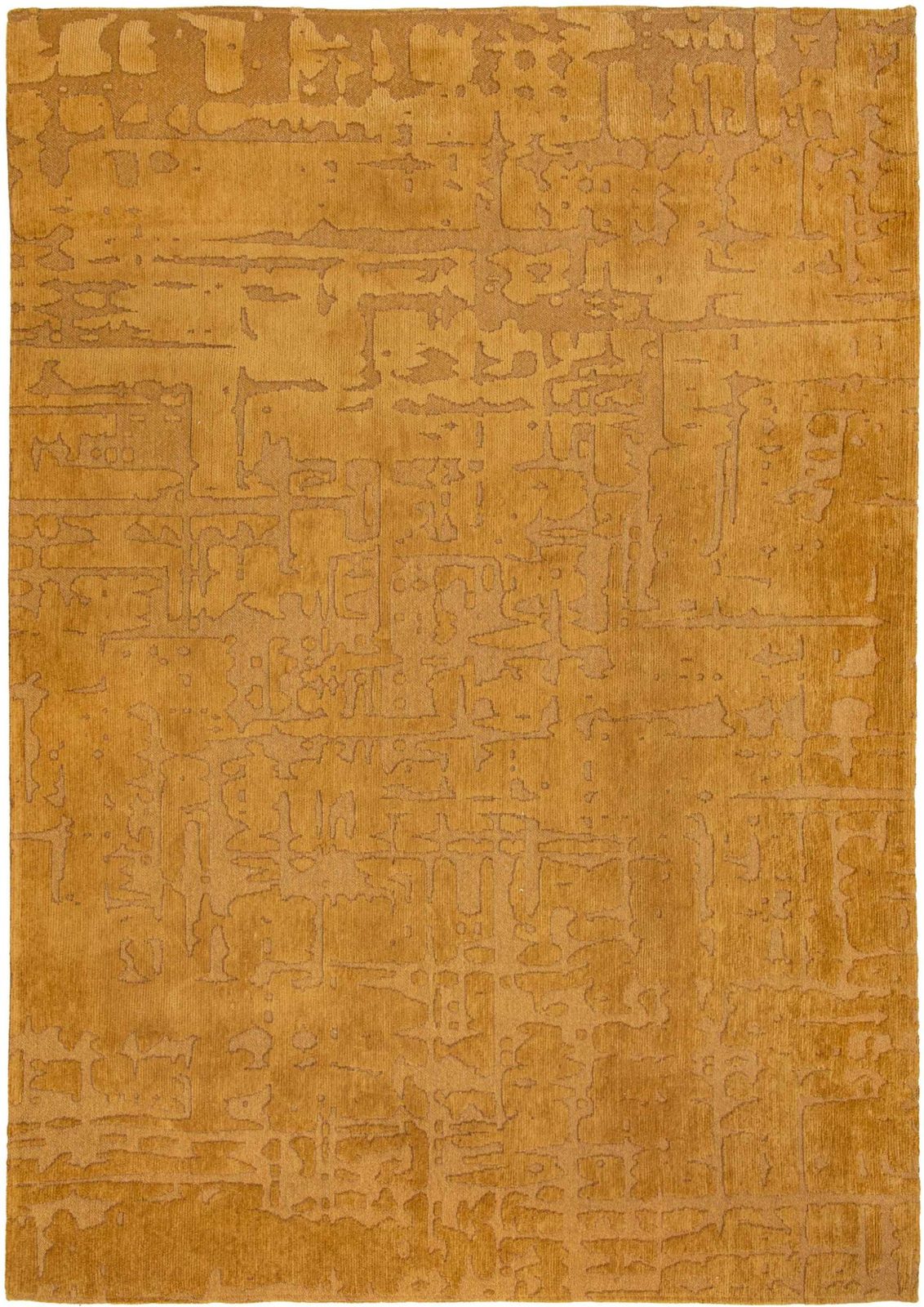 Yellow Abstract Non-Skid PET Area Rug