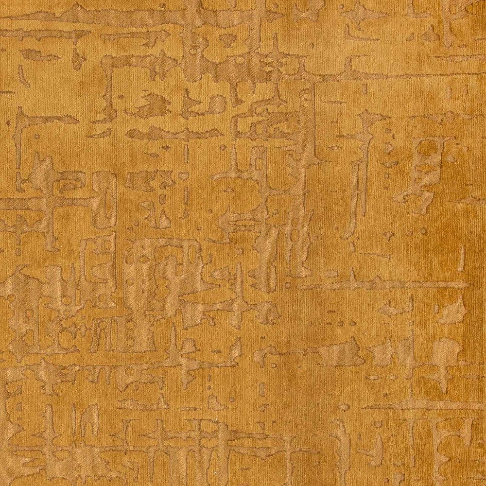Yellow Abstract Non-Skid PET Area Rug