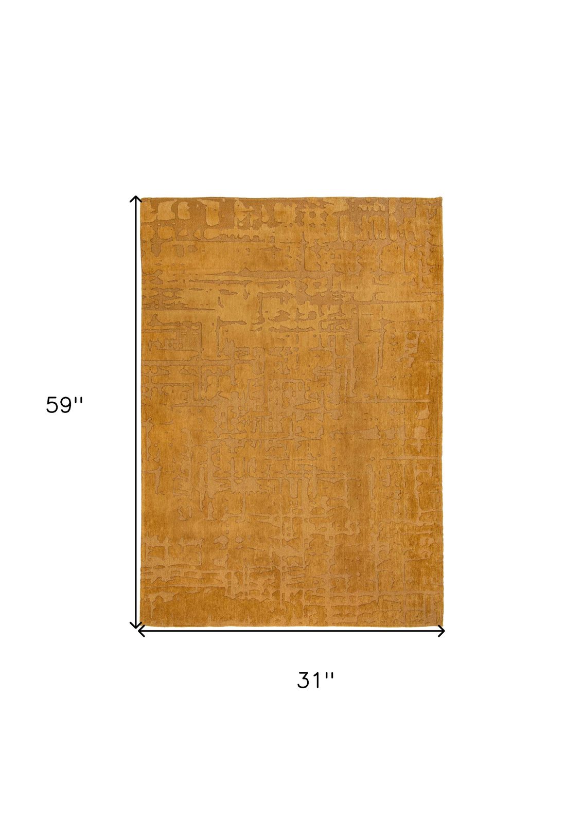 Yellow Abstract Non-Skid PET Area Rug