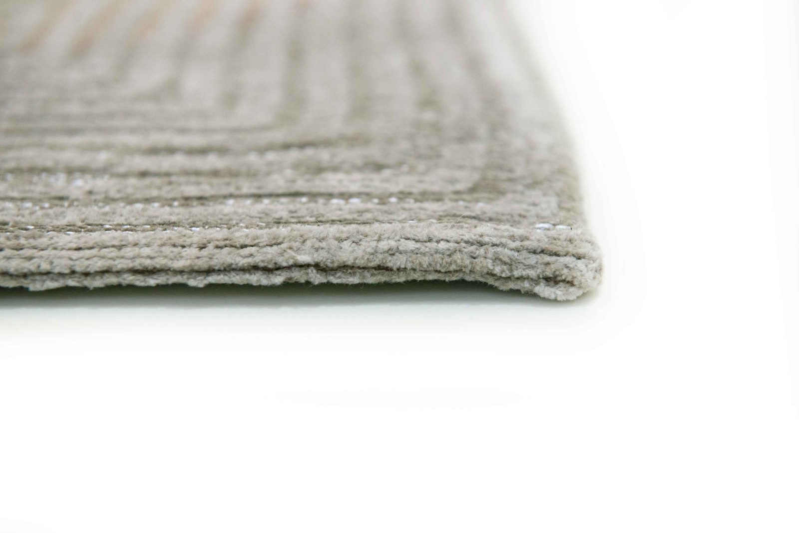 Beige and White Abstract Non-Skid PET Area Rug