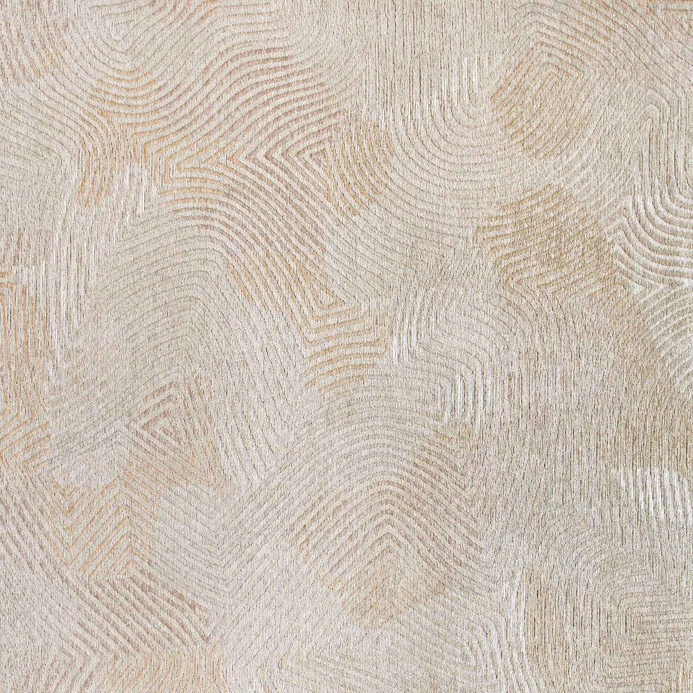 Beige and White Abstract Non-Skid PET Area Rug