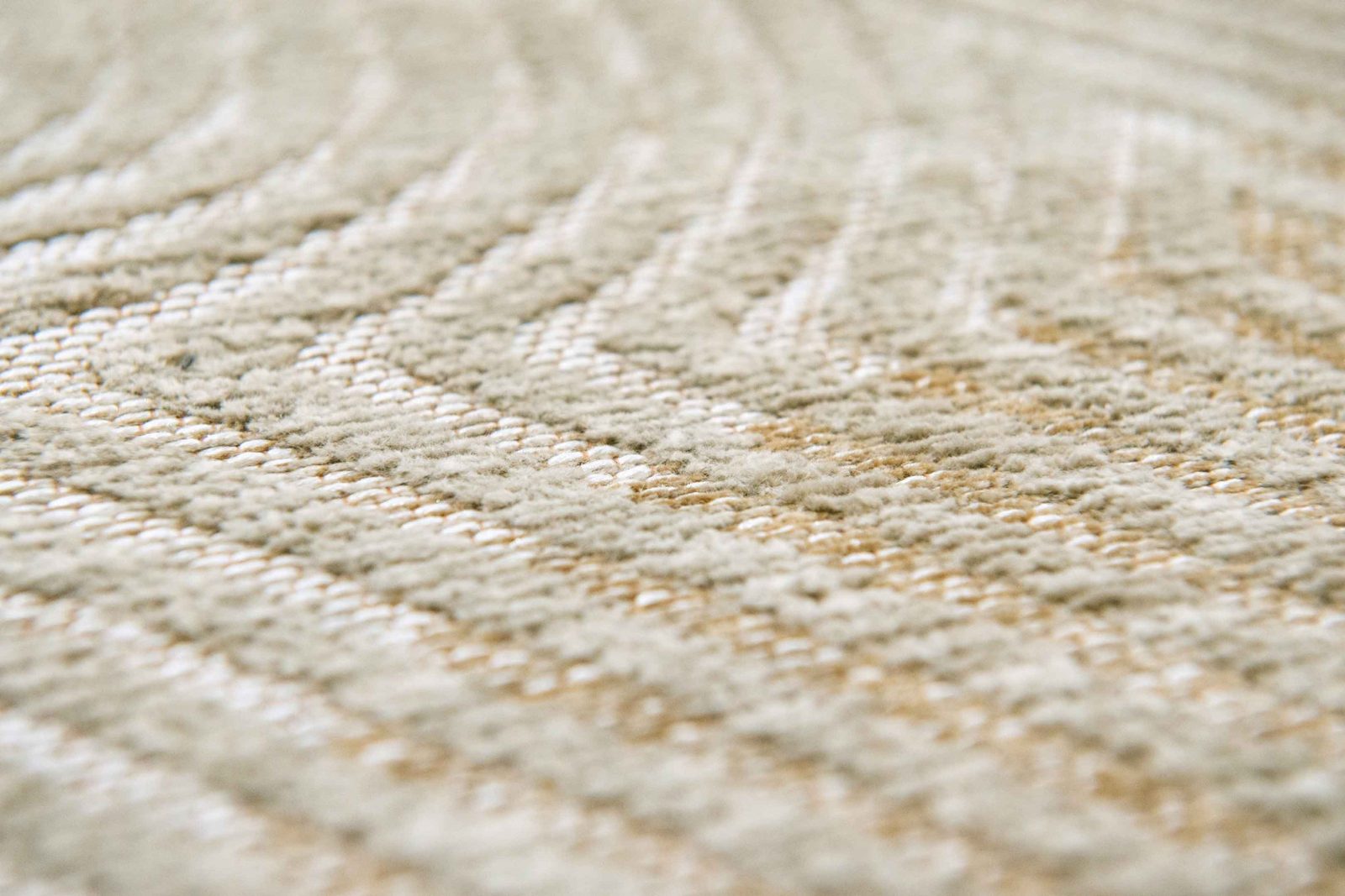 Beige and White Abstract Non-Skid PET Area Rug