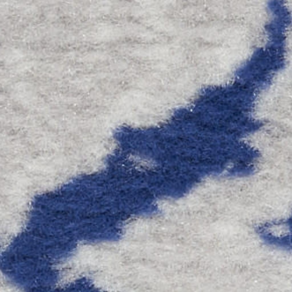 Ivory and Navy Blue Abstract Distressed Polypropylene Rectangle Area Rug