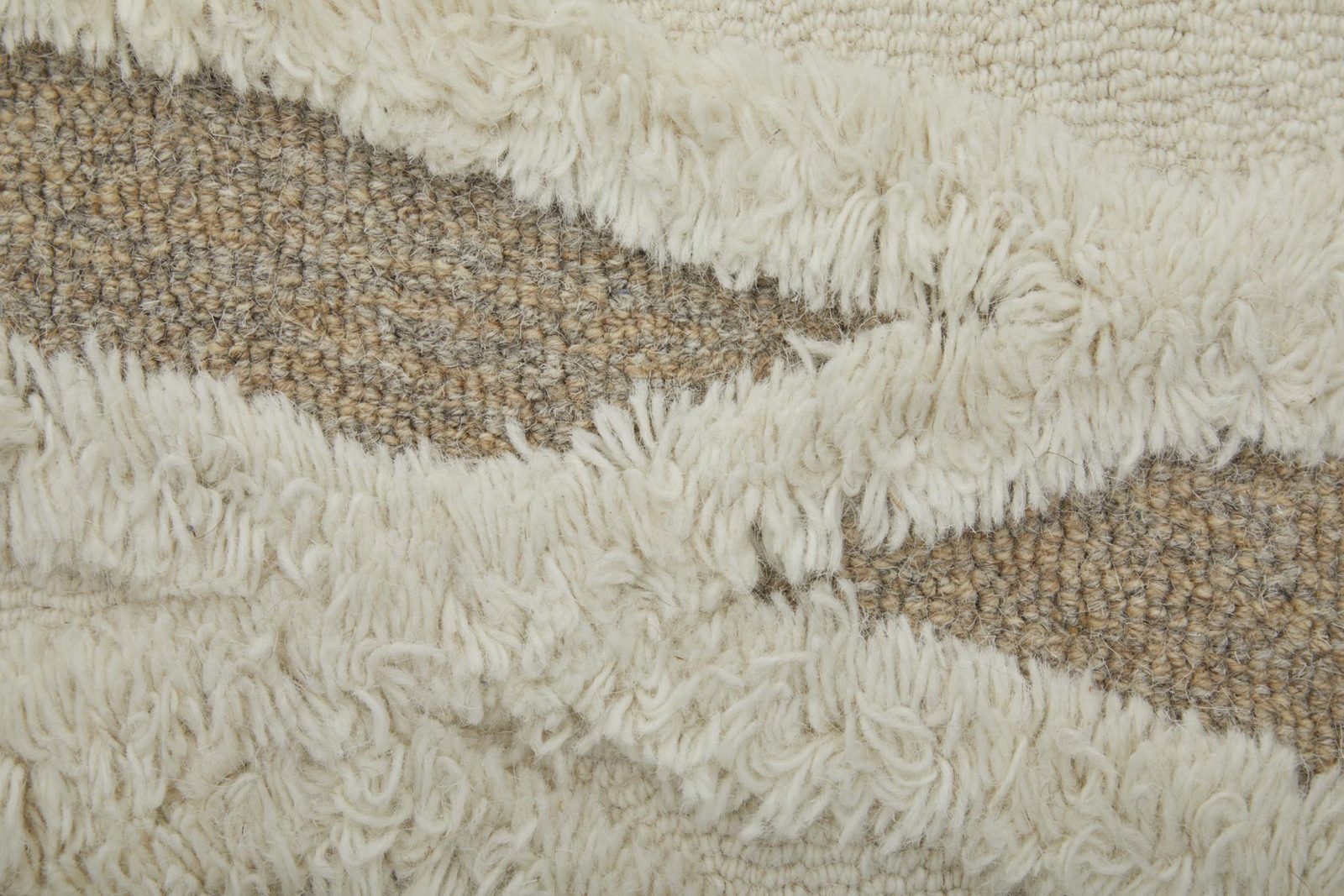 Ivory Taupe Brown Geometric Hand Tufted Wool Rectangle Area Rug