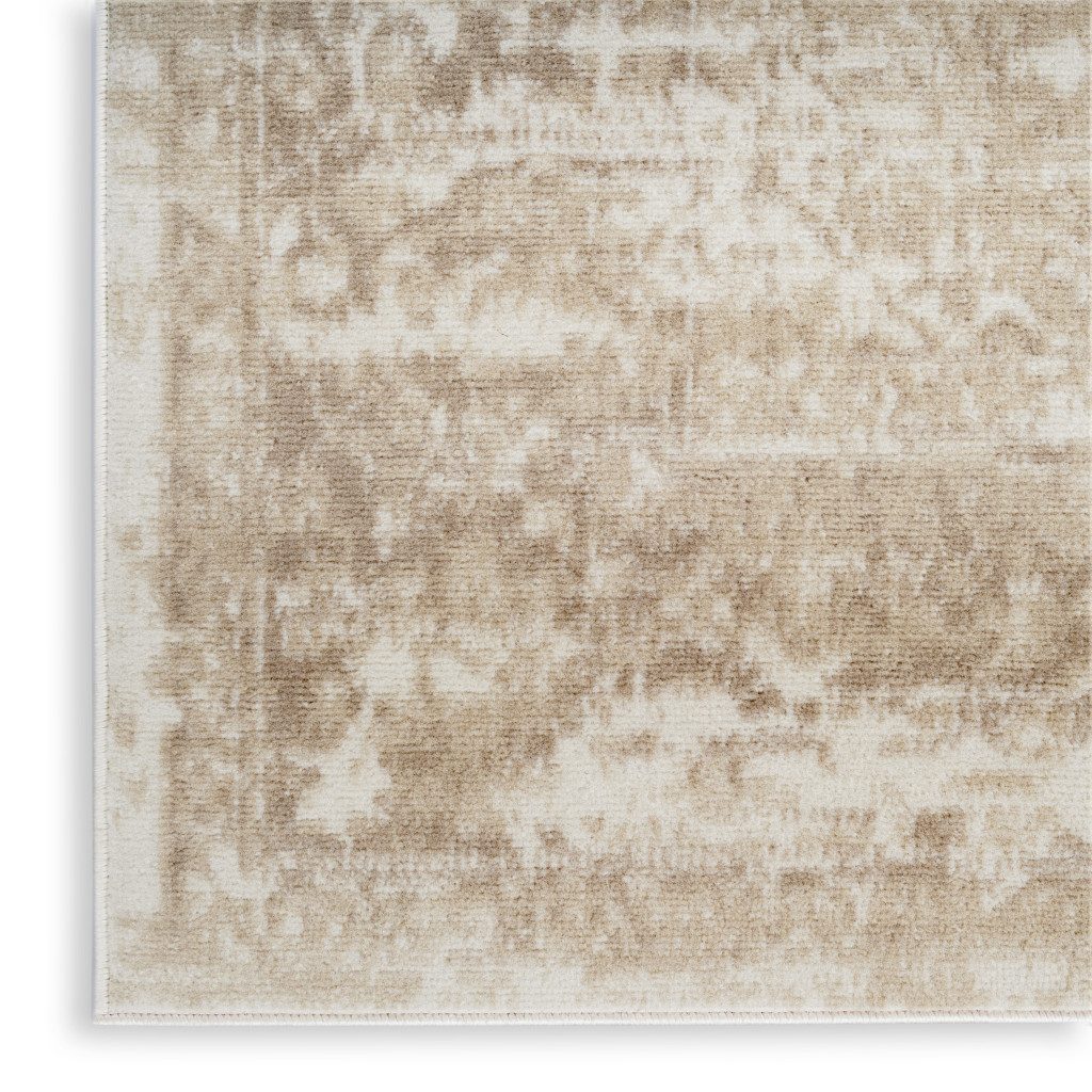 Ivory Floral Polypropylene Power Loom Area Rug
