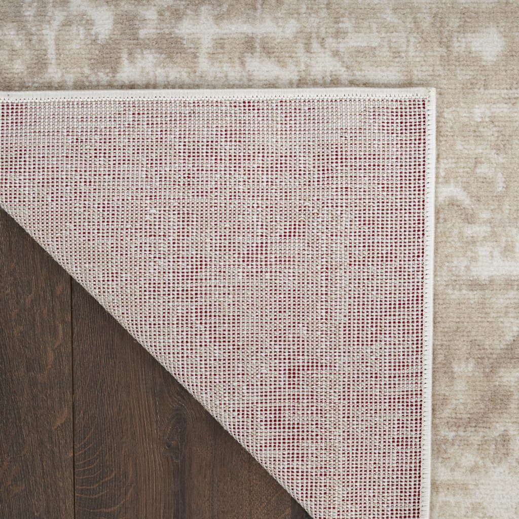Ivory Floral Polypropylene Power Loom Area Rug