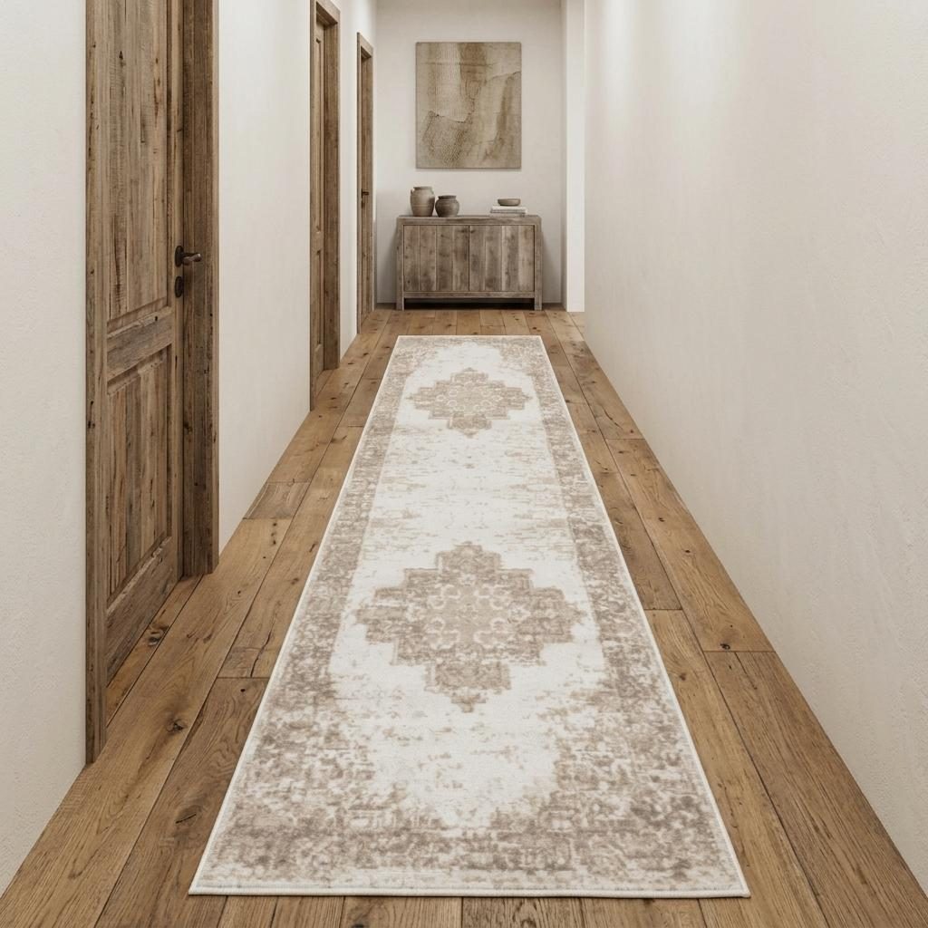 Ivory Floral Polypropylene Power Loom Area Rug