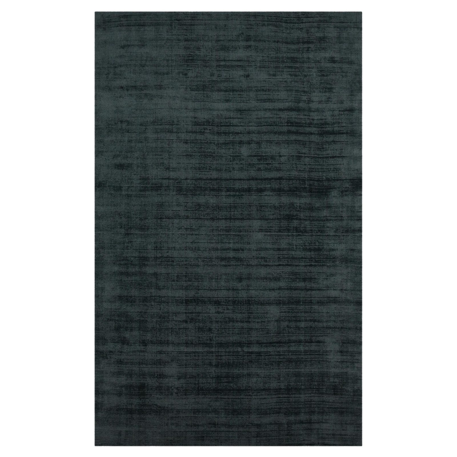 Charcoal and Black Abstract Viscose Rectangle Area Rug