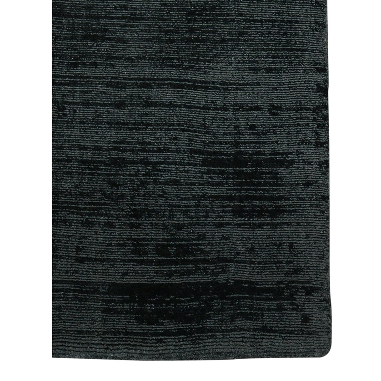 Charcoal and Black Abstract Viscose Rectangle Area Rug