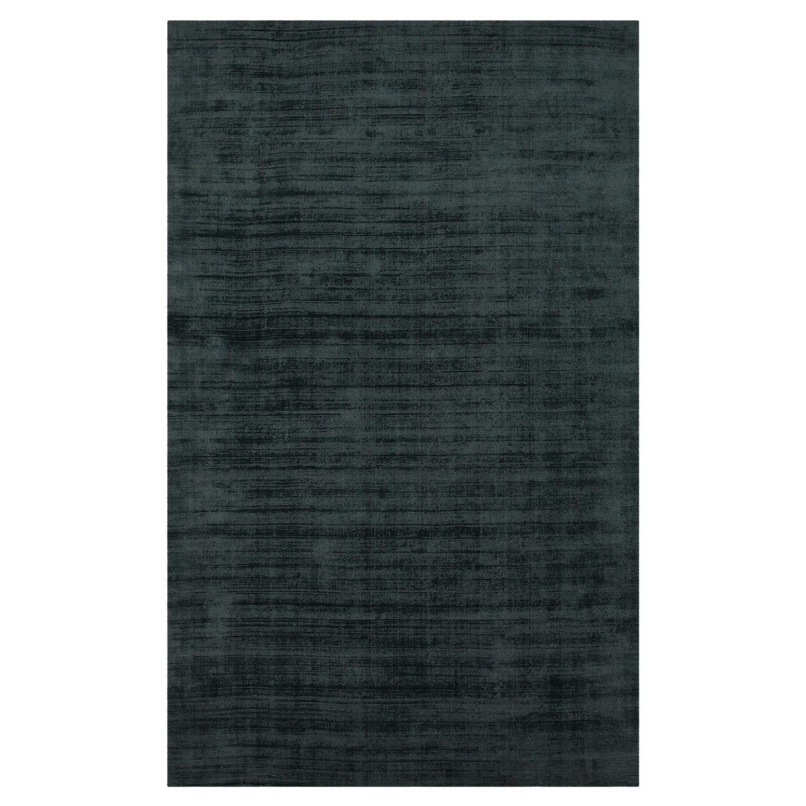 Charcoal and Black Abstract Viscose Rectangle Area Rug